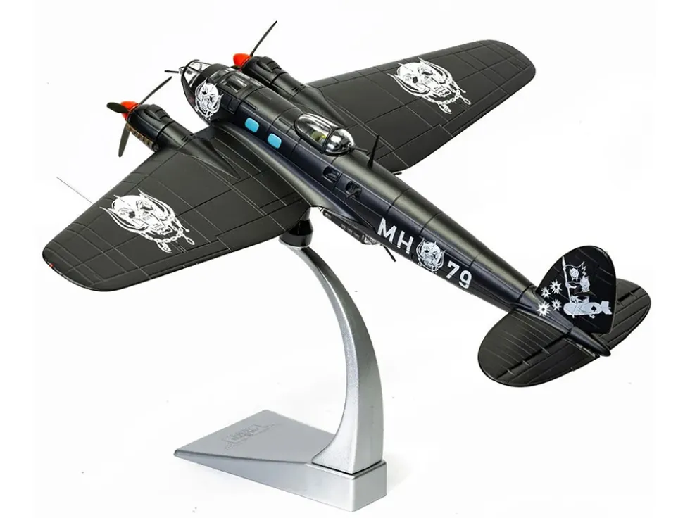 Heinkel He III Bomber Aircraft "Motorhead" Black with Graphics 1/72 Diecast Model by Corgi