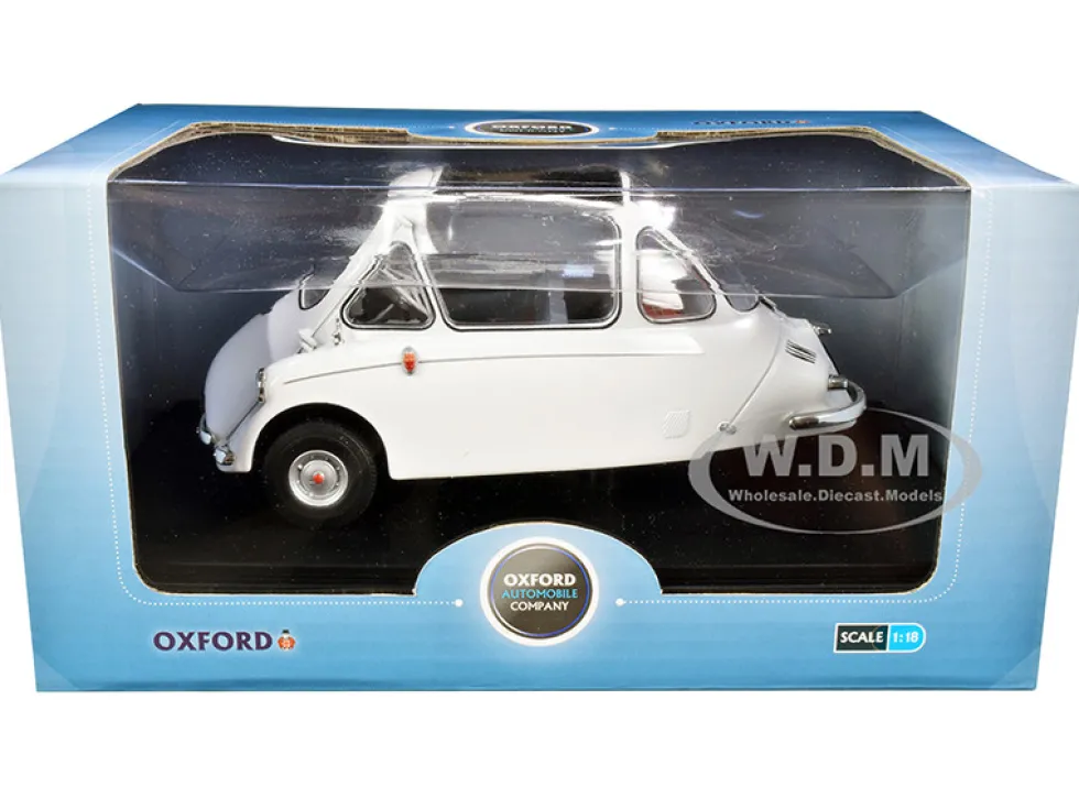 Heinkel Trojan Bubble Car RHD Right Hand Drive Grecian White 1/18 Diecast Model Car Oxford Diecast 18HE004