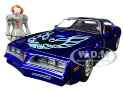 Henry Bower's Pontiac Firebird Trans Am Candy Blue Pennywise Diecast Figurine It Chapter Two 2019 Movie 1/24 Diecast Model Car Jada 31118