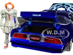 Henry Bower's Pontiac Firebird Trans Am Candy Blue Pennywise Diecast Figurine It Chapter Two 2019 Movie 1/24 Diecast Model Car Jada 31118