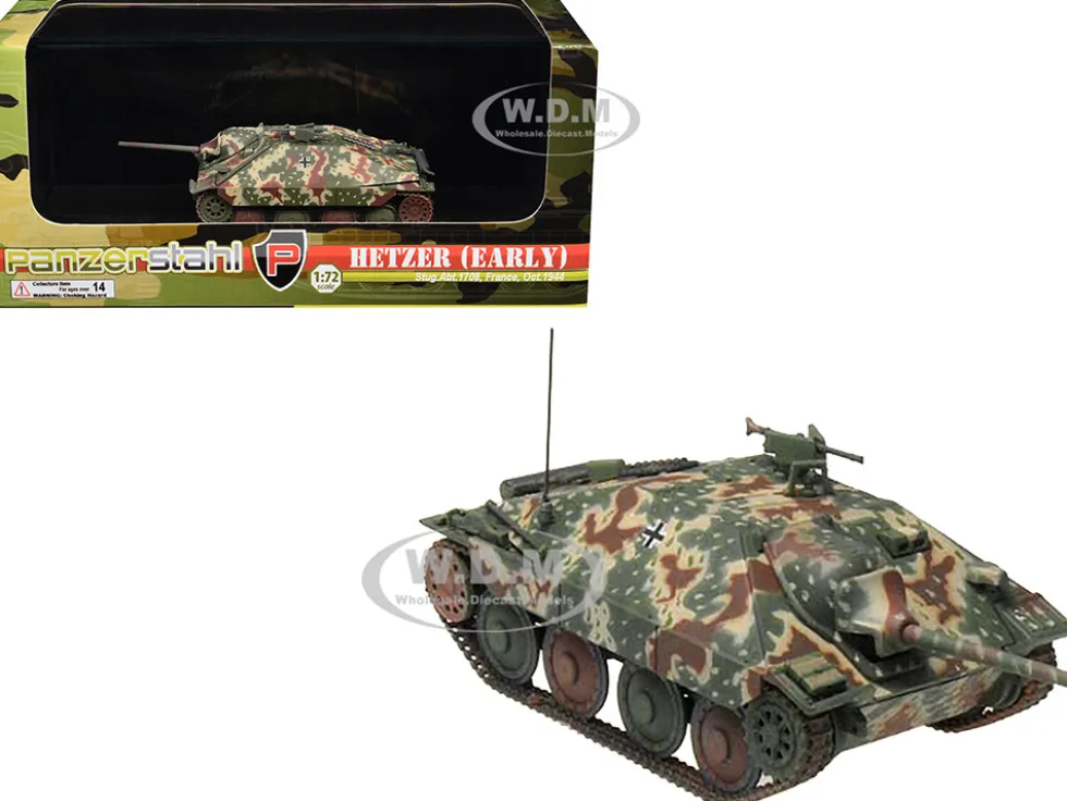 Hetzer (Early) Tank Destroyer "StuG.Abt 1708, France" (1944) German Army 1/72 Diecast Model by Panzerstahl