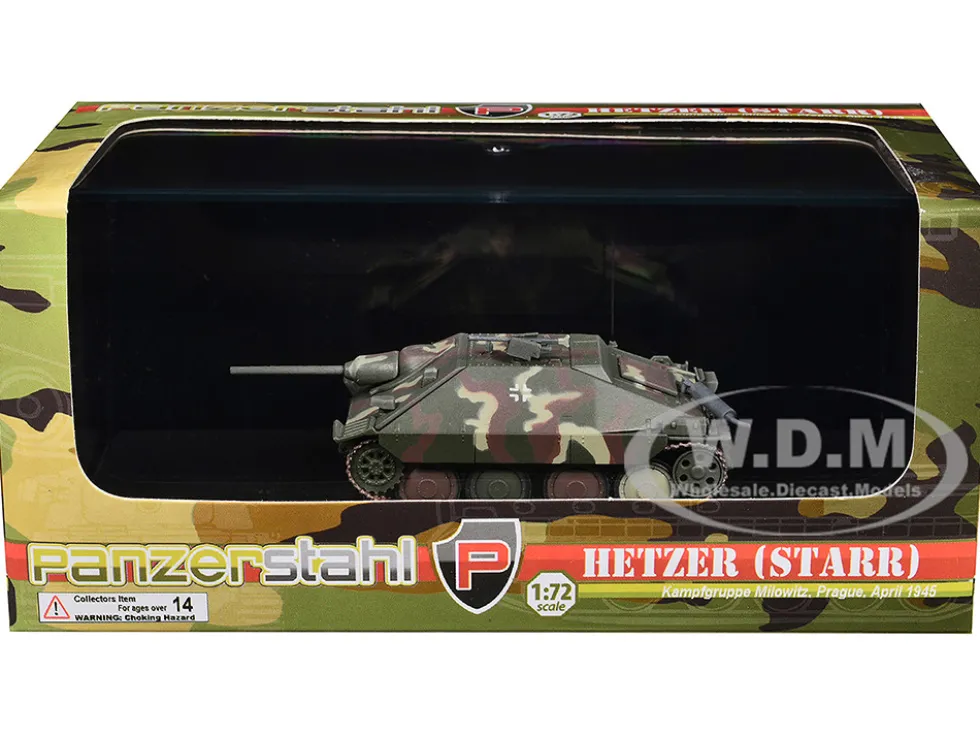 Hetzer (Starr) Tank Destroyer "Kampfgruppe Milowitz, Prague" (1945) German Army 1/72 Diecast Model by Panzerstahl