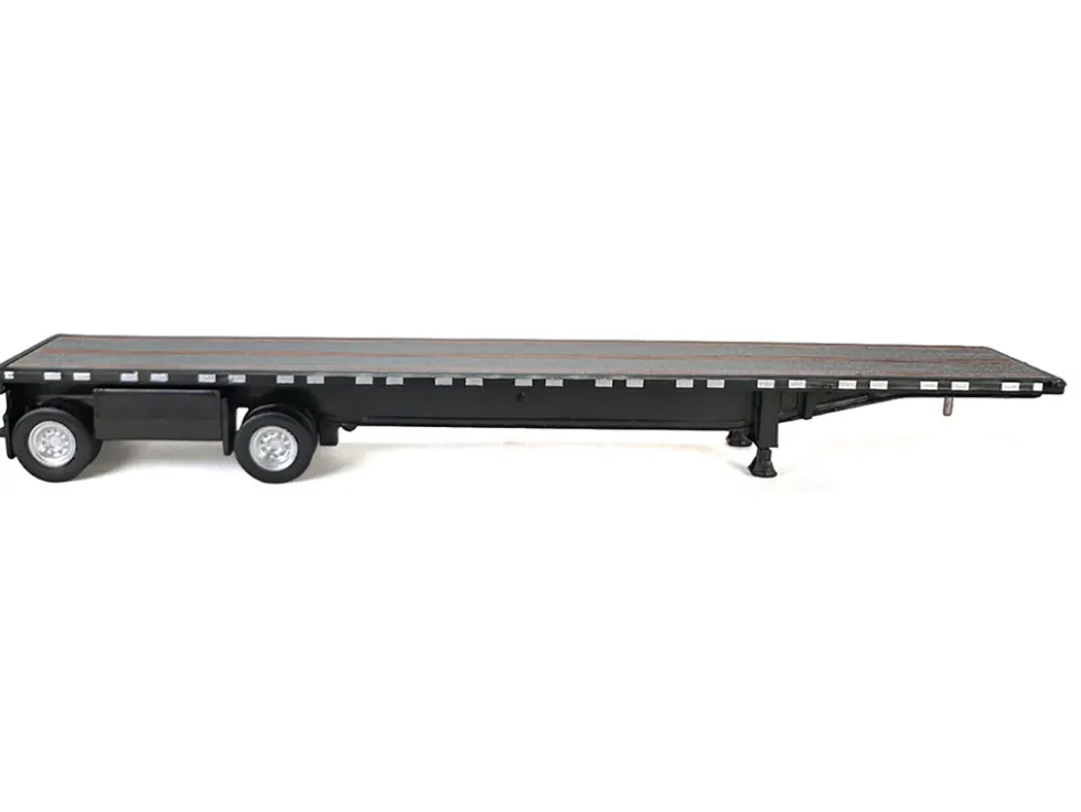 High Boy Spread Axle Flatbed Trailer Black 1/87 (HO) Plastic Model Car by HO Logistics