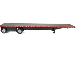 High Boy Spread Axle Flatbed Trailer Red 1/87 (HO) Plastic Model Car by HO Logistics