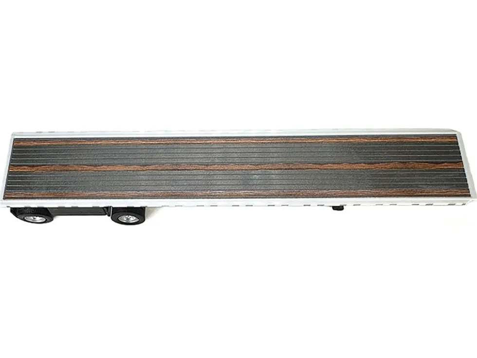High Boy Spread Axle Flatbed Trailer White 1/87 (HO) Plastic Model Car by HO Logistics