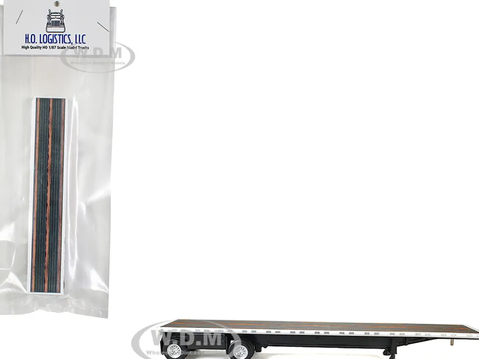 High Boy Spread Axle Flatbed Trailer White 1/87 (HO) Plastic Model Car by HO Logistics