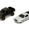Hill Valley Courthouse Diorama with Black Pickup Truck and Delorean "Back to the Future" (1985) Movie "Nano Scene" Series Model by Jada