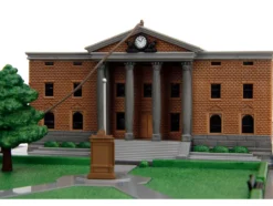 Hill Valley Courthouse Diorama with Black Pickup Truck and Delorean