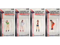 Hip Hop Girls 4 Piece Figure Set for 1/24 Scale Models by American Diorama 24101-24102-24103-24104
