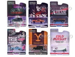 Hollywood Series Set of 6 pieces Release 43 1/64 Diecast Model Cars by Greenlight