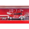 Honda City Turbo II RHD Right Hand Drive Red and White Coca Cola with Honda Motocompo Scooter 1/64 Diecast Model Car Inno Models COKE058