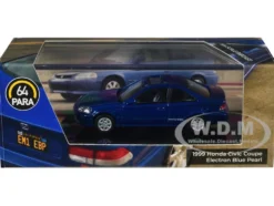 1999 Honda Civic Coupe Electron Blue Pearl Metallic with Sunroof 1/64 Diecast Model Car by Paragon Models