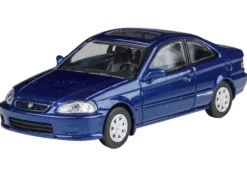 1999 Honda Civic Coupe Electron Blue Pearl Metallic with Sunroof 1/64 Diecast Model Car by Paragon Models