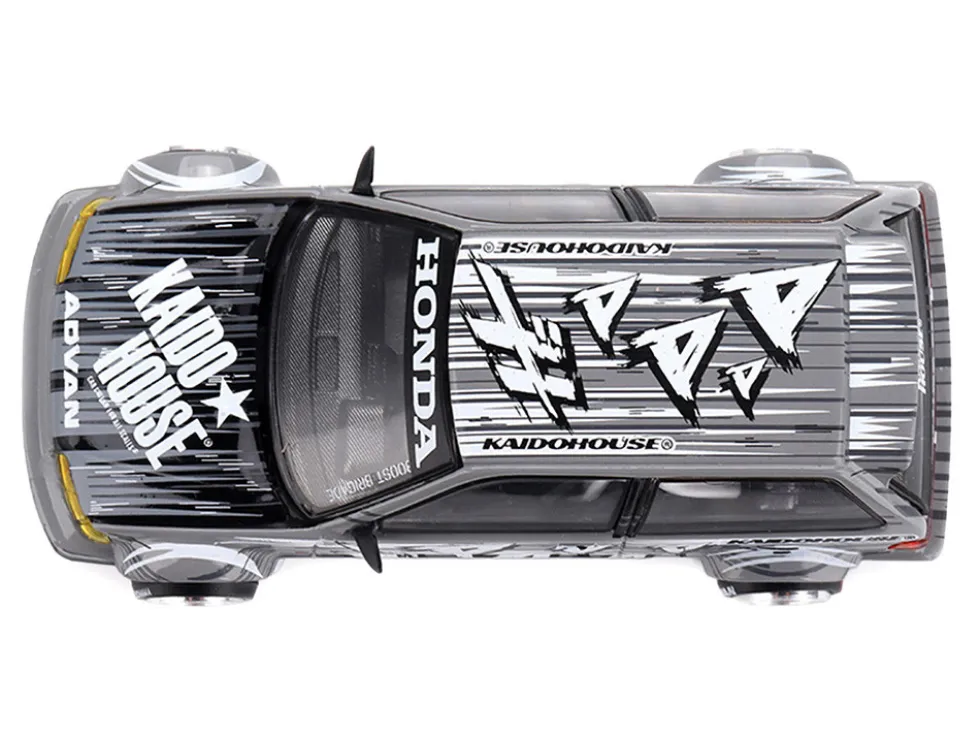 Honda Civic (EF) "Manga V1" Gray Metallic with Graphics (Designed by Jun Imai) "Kaido House" Special 1/64 Diecast Model Car by Mini GT