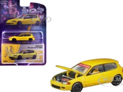 Honda Civic EG6 RHD (Right Hand Drive) Yellow "Vancouver 2026 Event Edition" 1/64 Diecast Model Car by Pop Race