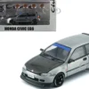 Honda Civic EG6 RHD (Right Hand Drive) Raw Metal with Carbon Hood with Alternates 1/64 Diecast Model Car by BM Creations