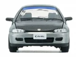 Honda Civic EG6 RHD (Right Hand Drive) Raw Metal with Carbon Hood with Alternates 1/64 Diecast Model Car by BM Creations