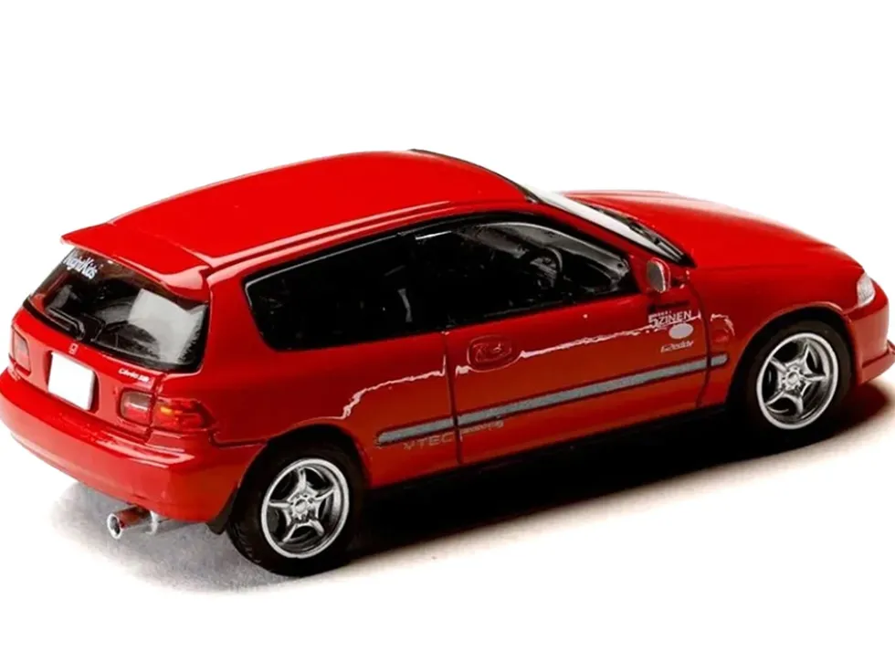 Honda Civic (EG6) RHD (Right Hand Drive) "Myogi Night Kids" Red "Initial D" (1995-2013) Manga "Diorama Set Series" 1/64 Diecast Model Car by Hobby Japan