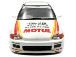 1991 Honda Civic (EG6) RHD (Right Hand Drive) "Mugen Racing" White with Stripes 1/18 Diecast Model Car by Solido