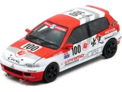 Honda Civic EG6 RHD (Right Hand Drive) #100 Osamu Nakako - Hideki Okada "Mugen Honda" "Japanese Touring Car Championship" (1993) 1/64 Diecast Model Car by BM Creations