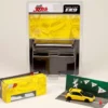 Honda Civic (EK9) RHD (Right Hand Drive) Yellow with Carbon Hood "Initial D" (1995-2013) Manga "Diorama Set Series" 1/64 Diecast Model Car by Hobby Japan