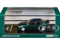 Honda Civic Ferio Si (EK) RHD (Right Hand Drive) Green Metallic 1/64 Diecast Model Car by Inno Models