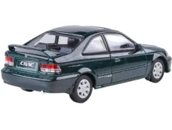 1999 Honda Civic Si EM1 Clover Green Pearl Metallic with Sunroof 1/64 Diecast Model Car by Paragon Models