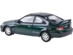 1999 Honda Civic Si EM1 Clover Green Pearl Metallic with Sunroof 1/64 Diecast Model Car by Paragon Models