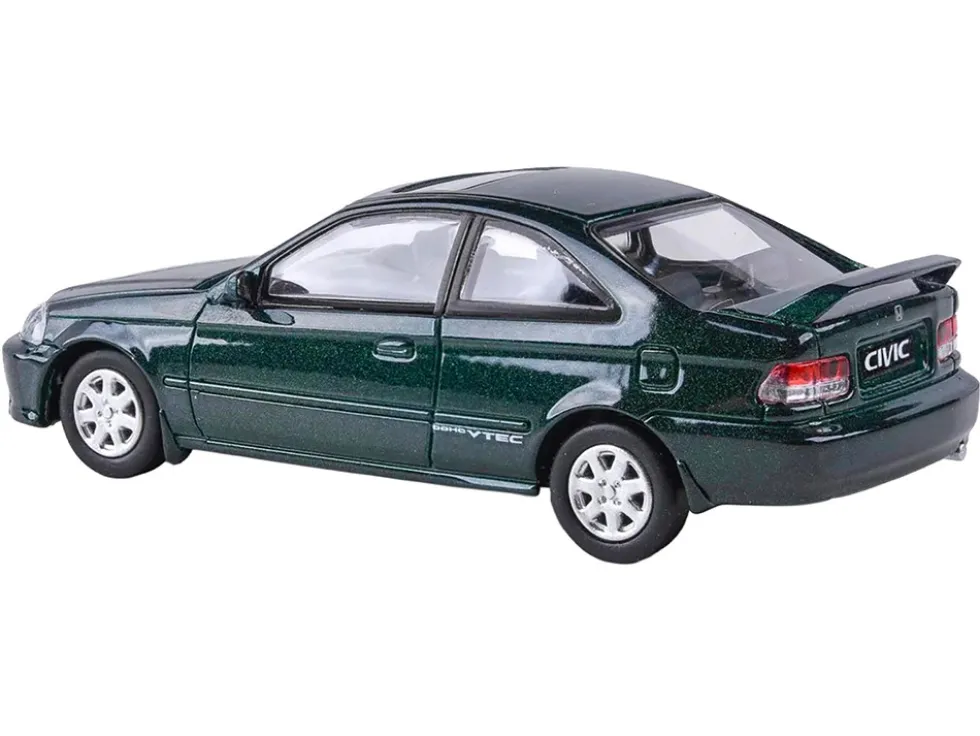 1999 Honda Civic Si EM1 Clover Green Pearl Metallic with Sunroof 1/64 Diecast Model Car by Paragon Models