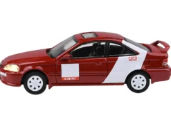 1999 Honda Civic Si EM1 "Kanjo Livery" Red with White Stripes 1/64 Diecast Model Car by Paragon Models