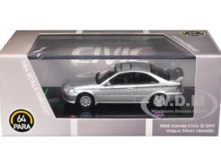 1999 Honda Civic Si EM1 Vogue Silver Metallic with Sunroof 1/64 Diecast Model Car by Paragon Models