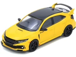 Honda Civic Type R (FK8) RHD (Right Hand Drive) Yellow with Black Top 1/64 Diecast Model Car by Inno Models