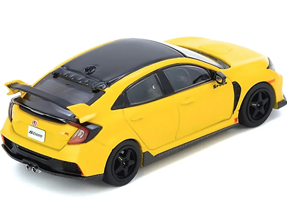 Honda Civic Type R (FK8) RHD (Right Hand Drive) Yellow with Black Top 1/64 Diecast Model Car by Inno Models