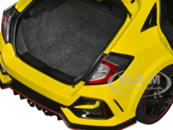 2021 Honda Civic Type R FK8 RHD Right Hand Drive Sunlight Yellow Limited Edition 1/18 Model Car Autoart 73225