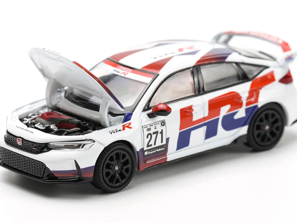 Honda Civic Type R FL5 "HRC - Honda Racing" White with Graphics 1/64 Diecast Model Car by Pop Race