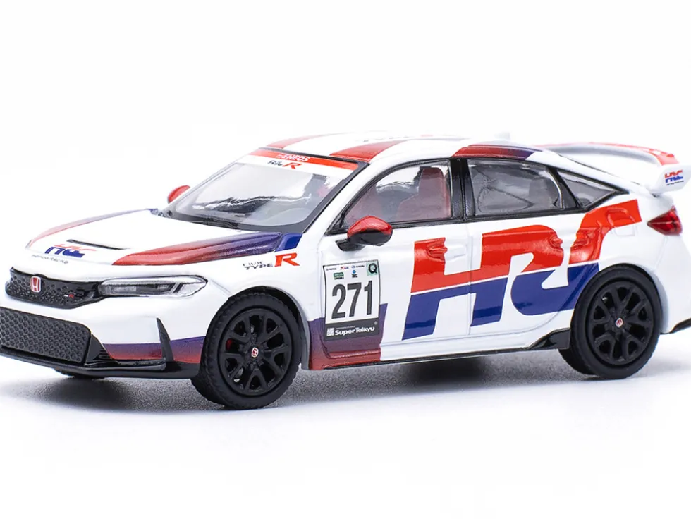 Honda Civic Type R FL5 "HRC - Honda Racing" White with Graphics 1/64 Diecast Model Car by Pop Race