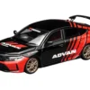 Honda Civic Type R (FL5) RHD (Right Hand Drive) "ADVAN" Black and Red 1/64 Diecast Model Car by MotorHelix
