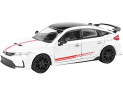 2025 Honda Civic Type R FL5 "Ultimate Edition" White with Red Stripes and Black Top 1/64 Diecast Model Car by Paragon Models