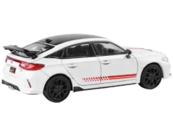 2025 Honda Civic Type R FL5 "Ultimate Edition" White with Red Stripes and Black Top 1/64 Diecast Model Car by Paragon Models