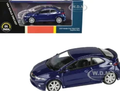 2007 Honda Civic Type R FN2 Sapphire Blue Metallic 1/64 Diecast Model Car Paragon Models PA-55396