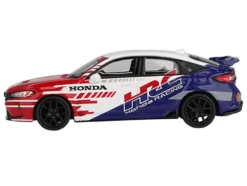 Honda Civic TYPE R "2024 Pace Car HRC" White with Red and Blue Graphics Limited Edition 1/64 Diecast Model Car by Mini GT