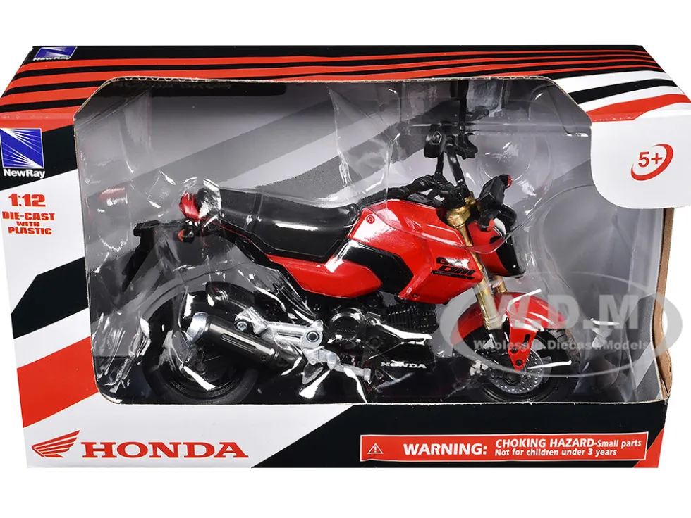 Honda GROM Motorcycle Red 1/12 Diecast Model by New Ray