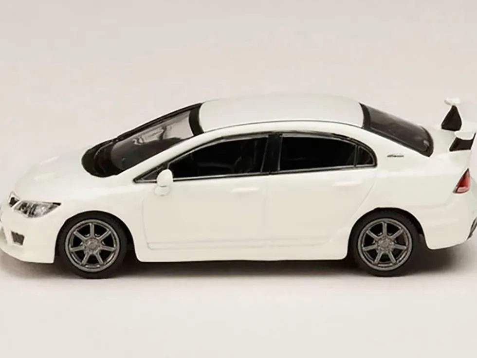 Honda Mugen Civic Type R (FD2) RHD (Right Hand Drive) Championship White "JDM64" Series 1/64 Diecast Model Car by Hobby Japan