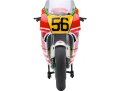 Honda NSR500 WGP500 Motorcycle #56 Red and White with Helmet "Baribari Legend" (1986) OVA 1/12 Model by Autoart