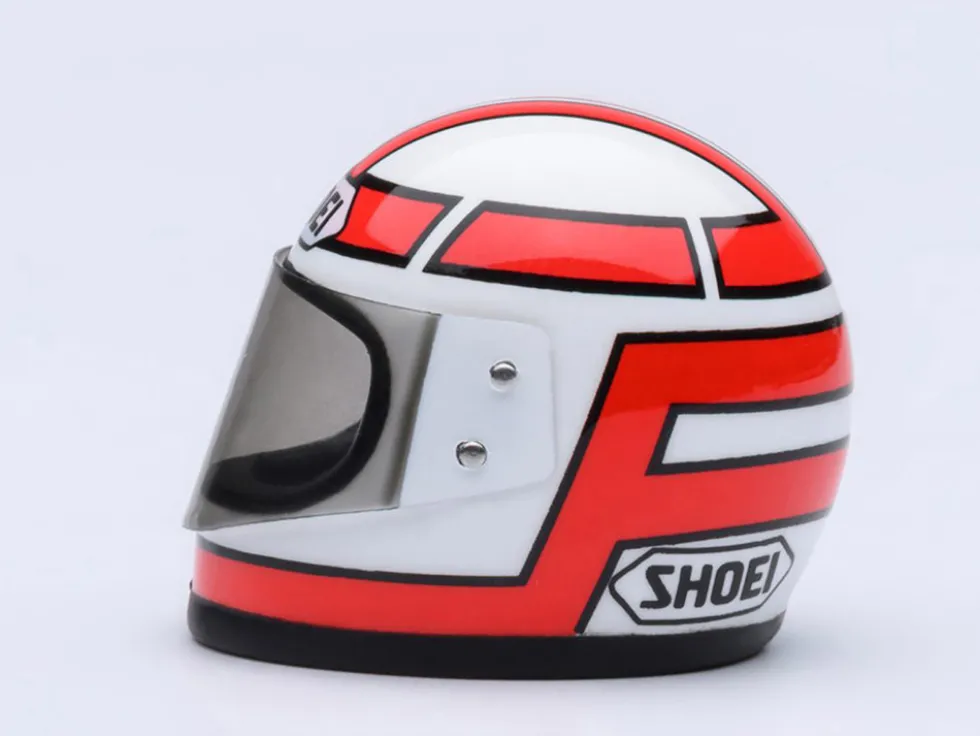 Honda NSR500 WGP500 Motorcycle #56 Red and White with Helmet "Baribari Legend" (1986) OVA 1/12 Model by Autoart