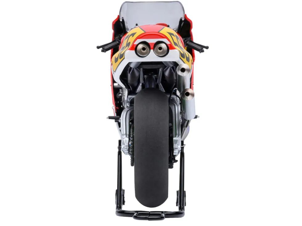 Honda NSR500 WGP500 Motorcycle #56 Red and White with Helmet "Baribari Legend" (1986) OVA 1/12 Model by Autoart