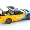 Honda NSX-R GT RHD (Right Hand Drive) "Spoon Sports" Blue and Yellow with Black Top 1/64 Diecast Model Car by Pop Race