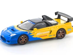 Honda NSX-R GT RHD (Right Hand Drive) "Spoon Sports" Blue and Yellow with Black Top 1/64 Diecast Model Car by Pop Race