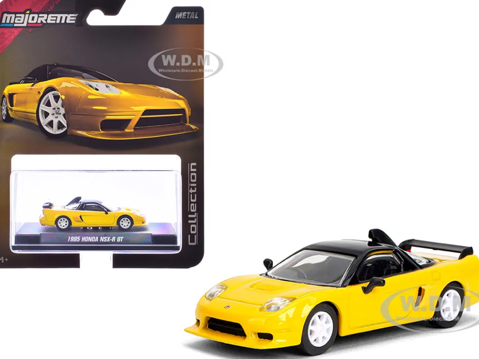 1995 Honda NSX-R GT RHD (Right Hand Drive) Yellow with Black Top "Collection" Series 1/64 Diecast Model Car by Majorette