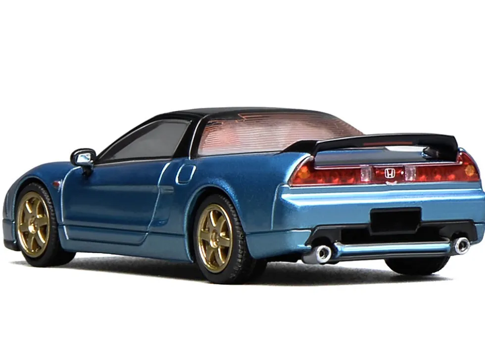 Honda NSX-R (NA2) RHD (Right Hand Drive) Ice Blue Metallic with Black Top and Red Interior "Intern 64" Series 1/64 Diecast Model Car by MotorHelix